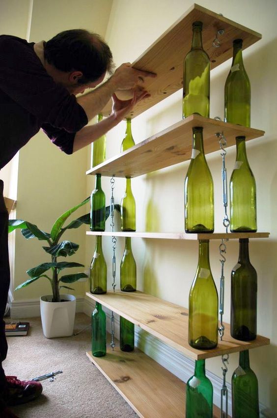 décoration bouteille de vin en verre