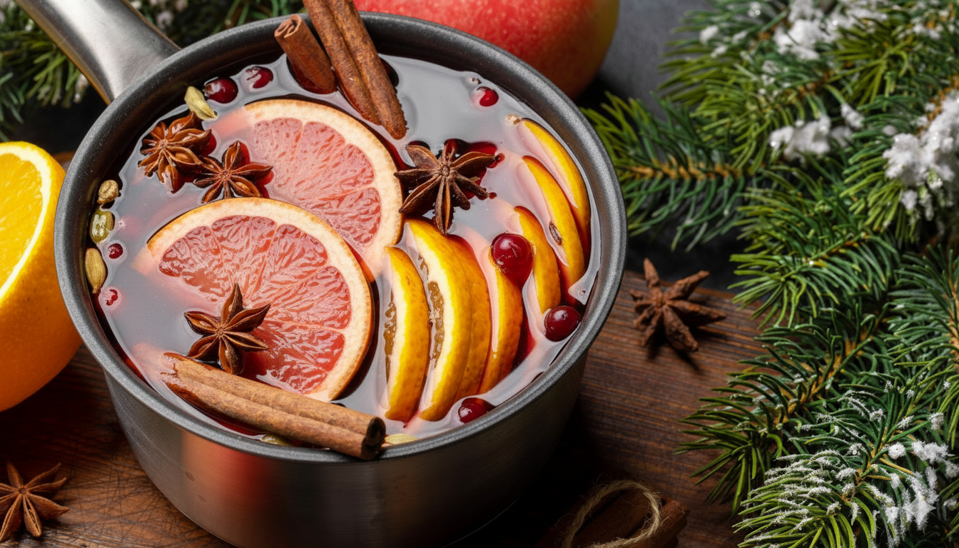 Les ingrédients pour préparer du vin chaud