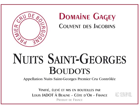 LOUIS JADOT NUITS SAINT GEORGES 1er cru BOUDOTS 2010