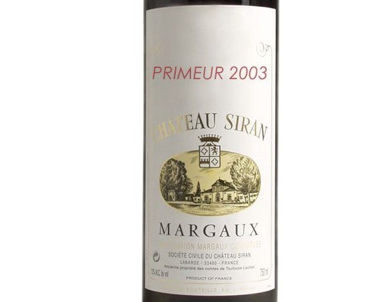CHÂTEAU SIRAN rouge 2003, Cru Bourgeois Exceptionnel 