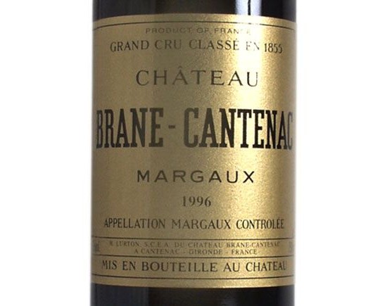 CHÂTEAU BRANE-CANTENAC rouge 1996, Second Cru Classé en 1885