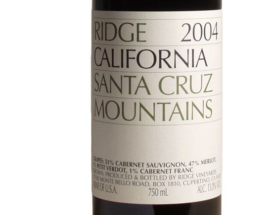 Ridge Vineyard Santa Cruz Mountain Cabernet Sauvignon 2005