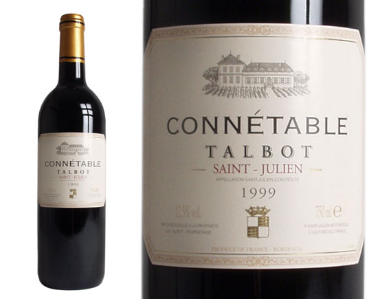 CONNÉTABLE TALBOT rouge 1999, Second vin du Château Talbot