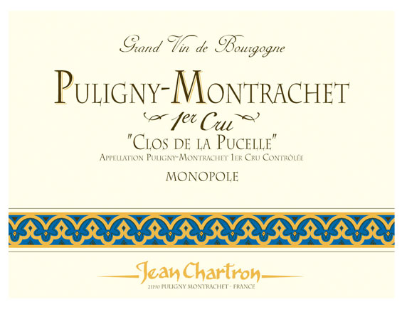 DOMAINE JEAN CHARTRON PULIGNY MONTRACHET 1er CRU ''Clos de La Pucelle'' - Monopole - 2008